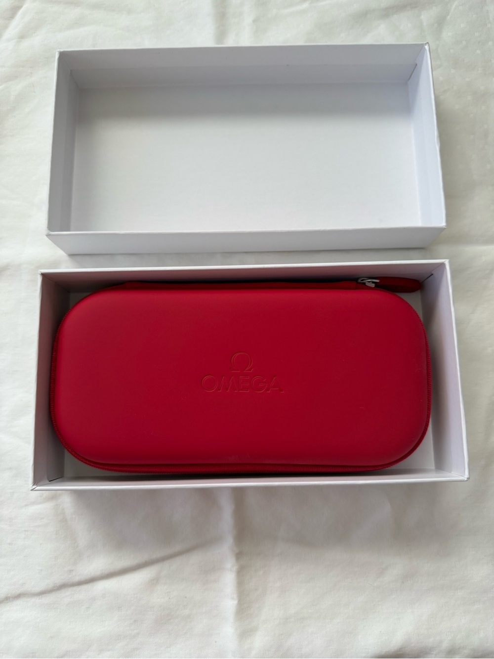 Omega Watch Travel Case Red Oblong